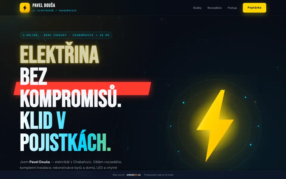 Web elektrikáře Pavla Douši