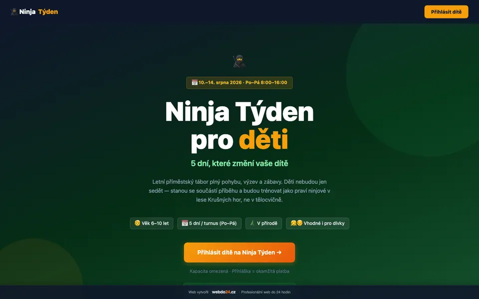 Ukázka webu ninja-tyden.cz
