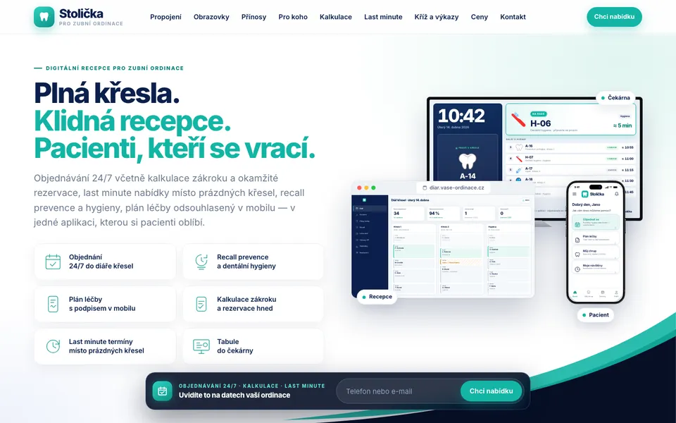 Ukázka webu Stolička