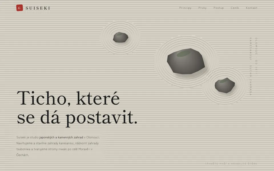 Designový koncept webu Suiseki