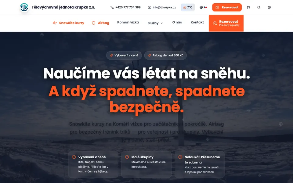 Ukázka webu tjkrupka.cz